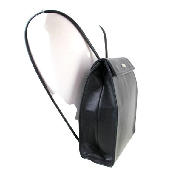 NACHALIA BLACK GENUINE LEATHER FLAP BACKPACK MEDIUM SHOULDER BAG HANDBAG PURSE main image 9